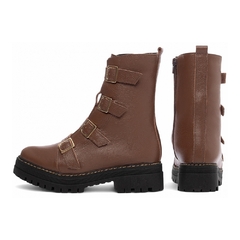 Bota Coturno Sola Tratorada Couro - BeegRio
