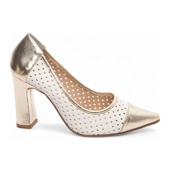 Sapato Scarpin Vazado Off White - loja online