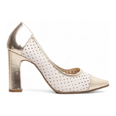 Sapato Scarpin Vazado Off White - loja online