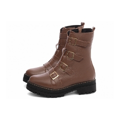 Bota Coturno Sola Tratorada Couro