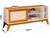 Rack para TV até 55" EDN Móveis Cayman 1 Porta Tela Rattan Off White e Cedro Pés Retrô - Madazzano