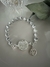 Pulsera de piedras con bolitas de plata y cierre imán electro M04