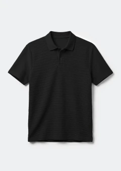 Polo Masculina Texturizada Hering - Preto