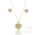 Conjunto Calon Zircônia Dourado