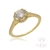 Anel Solitário Princess Slim Zircônia Dourado