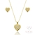 Conjunto Hearts Zircônia Dourado