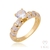 Anel Solitário Oasis Dourado Zircônia Cristal