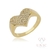 Anel Shine Heart Zircônia Dourado