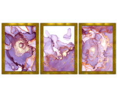Trio de Quadros Mármore Roxo na internet