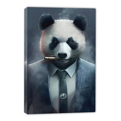 Quadros de Animais Artísticos - Urso Panda de Terno