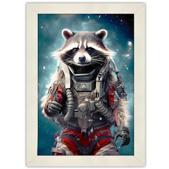 Quadros de Animais Artísticos - Guaxinim Astronauta - comprar online