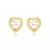 Brinco Semijoia Coracao Cravejado - Ouro - comprar online