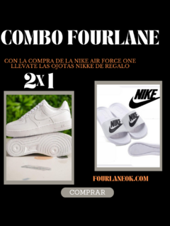 COMBO NIKE- ZAPATILLAS AIR FORCE ONE + OJOTAS NIKE DE REGALO - comprar online