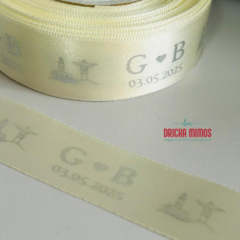 10 metros DE FITA PERSONALIZADA DE 10MM LARGURA logomarca/casamento/aniversários/eventos - Dricka Mimos