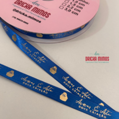 50 metros (PROMOCIONAL) DE FITA PERSONALIZADA DE 10MM LARGURA logomarca/casamento/aniversários/eventos - Dricka Mimos