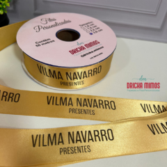 20 metros DE FITA PERSONALIZADA DE 30mm LARGURA logomarca/casamento/aniversários/eventos - Dricka Mimos