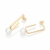 527428 - Brinco meia argola retangular banhado a ouro 18k com pérolas sintéticas - comprar online
