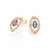 527376 - Brinco Rommanel folheado a ouro meia argola de olho grego com cristal e zircônias - comprar online