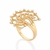 513513 - Maxi anel Rommanel folheado a ouro meia flor de lótus com zircônias - comprar online