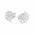 820204 - Brinco Rommanel de prata meia flor de lótus com zircônias - comprar online