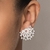 820204 - Brinco Rommanel de prata meia flor de lótus com zircônias - Luxury Joias
