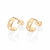 527418 - Brinco meia argola corações banhado a ouro 18k