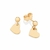 527421 - Brinco pêndulo coração banhado a ouro 18k com esferas - comprar online