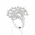 810313 - Maxi anel Rommanel de prata meia flor de lótus com zircônias - comprar online