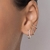 527407 - Kit brinco argola retangular banhado a ouro 18k com zircônias - Luxury Joias