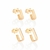 527241 – Kit brinco retangular banhado a ouro