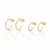 527370 - Kit brinco meia argola angular banhado a ouro 18k