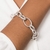 850071 - Pulseira Rommanel de prata corrente cadeado e oval 20 cm - Luxury Joias
