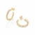 527412 - Brinco meia argola banhado a ouro 18k com zircônias