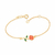 552147 Pulseira Rommanel folheada a ouro elos cadeado e rosa da Bela com resina - comprar online