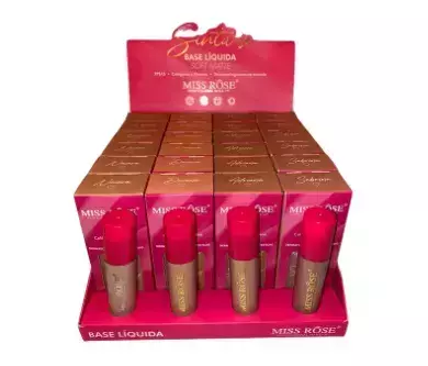 Base Líquida Soft Matte Miss Rosê – Cobertura Uniforme com Colágeno, FPS 15 e Efeito Aveludado por Todo o Dia