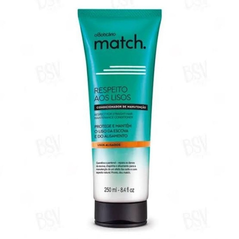 Condicionador Match Respeito aos Lisos 250ml Lisos Alisados O Boticário