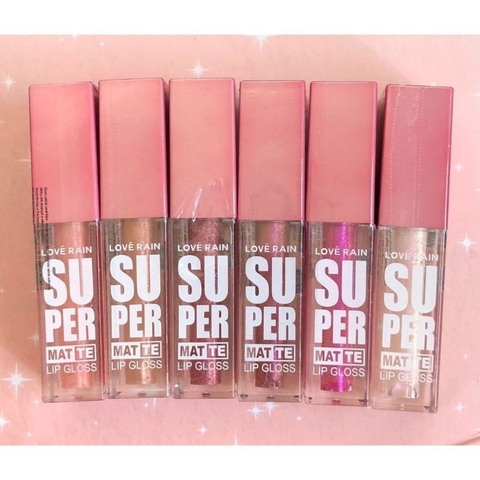 Lip Gloss Super Matte com Glitter - Linha Love Rain