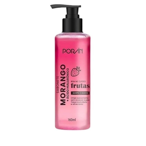Sabonete Líquido Corpo e Rosto Morango Poran 160ml
