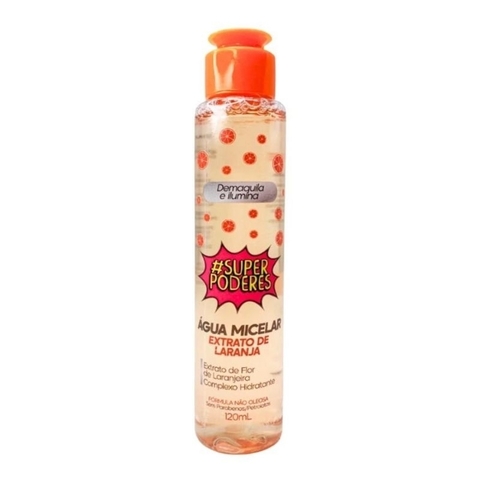 Água Micelar Vegana com Extrato de Laranja Super Poderes 120ml
