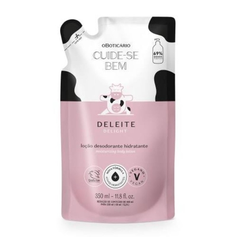 Refil Loção Desodorante Hidratante Corporal Cuide-se Bem Deleite 350ml O Boticário