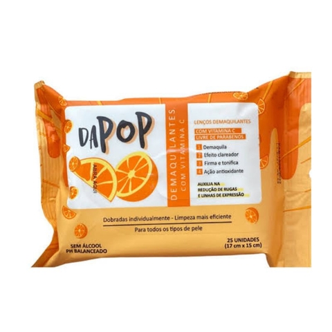 Lenços Demaquilantes Vitamina C Dapop 25 Unidades