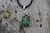 Dije De Turquesa Montada En Plata Ley .925 C Collar De Piel.