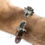 Brazalete De Piel Fina Con Quetzalcoatl De Plata 925