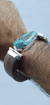 Pulsera De Madera Con Turquesa Montada En Plata .925 - comprar en línea