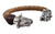 Brazalete De Piel Quetzalcoatl De Plata 925 Para Hombre - ARTESANOSMEX