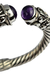 Brazalete De Cable De Plata Con Amatistas Tipo Yurman - online store