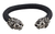 Brazalete De Piel Tejida Con Leones De Plata - buy online