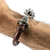 Brazalete De Piel Fina Con Quetzalcoatl De Plata 925 - buy online