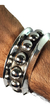 Brazalete Grueso Minimalista Con Casquillas De Plata