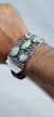 Pulsera De Piel Tejida Con Placa De Plata Con Turquesas - tienda en línea